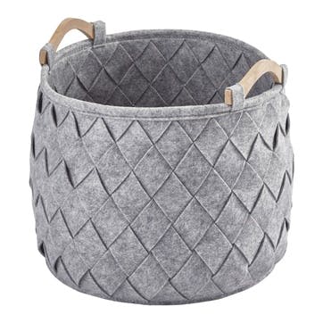 Medium storage basket, 35 x 35cm - 33L, Aquanova, Amy, silver