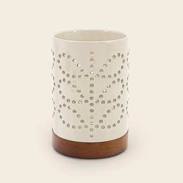 Linear Stem Ceramic Lantern , Cream