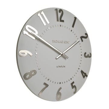 Mulberry Clock, 51cm, Silver Cloud