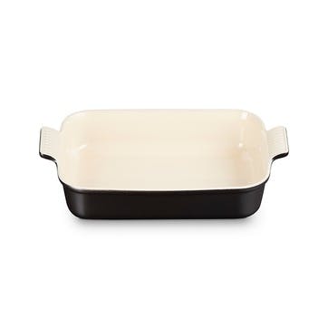 Stoneware Rectangular Dish - 32cm; Satin Black