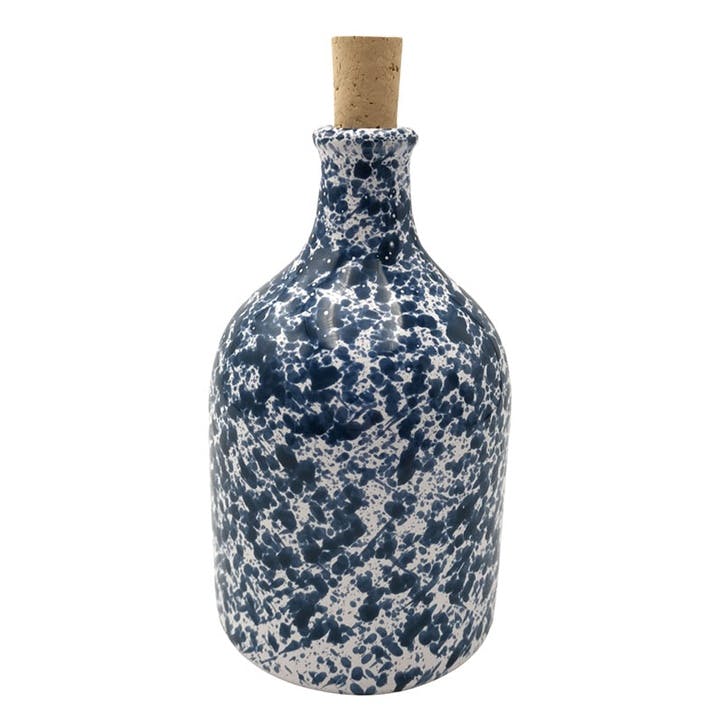 Splatter Olive Oil Bottle H17cm, Blue