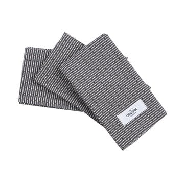 Piqué Set of 3 Kitchen Cloths 35 x 30 cm, Evening Grey