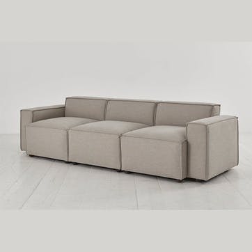 Model 03 3 Seater Linen Sofa, Pumice