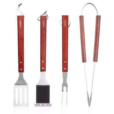 4 Piece BBQ Tools Set, Stainless Steel