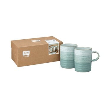 Kiln Green Set of 2 Mugs, 410ml