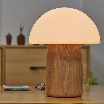 Alice Mushroom Lamp H32cm, White Ash