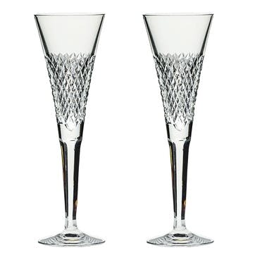 Tiara Champagne Flutes 170ml, Clear