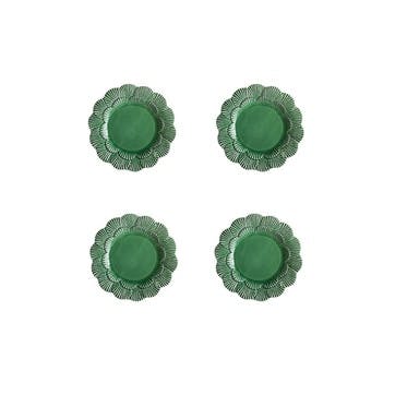 Laguna Shell Set of 4 Side Plates H 3cm, W 22cm, D 22cm, Green