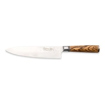 Katana Saya Olive Wood Chef's Knife 20cm Damascus Blade,