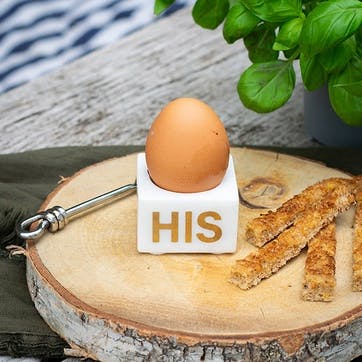 His Egg Cup L5.5 x W5.5 x H3.5cm, White