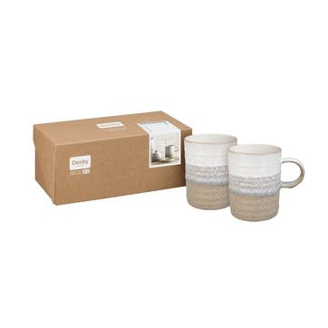 Kiln Set of 2 Mugs 410ml, Natural