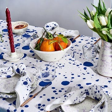 Splatter Set of 4 Napkins W50 x L50cm, Electric Blue