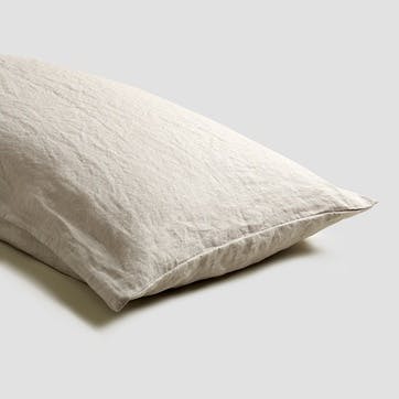 Oatmeal Linen Pair of Pillowcases, Standard