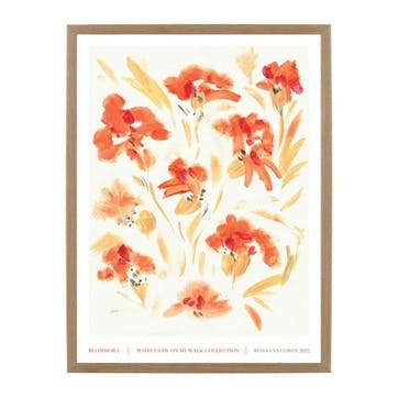 Blomma 01 Recyled Paper Print A3, Orange