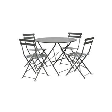 Rive Droite Bistro Set, 4 Seater, Carbon