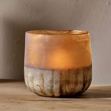 Ngolo Tealight Holder D18cm, Amber