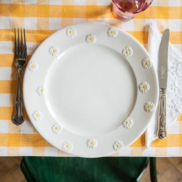 Daisy Set of 4 Dinner Plates D28cm, White