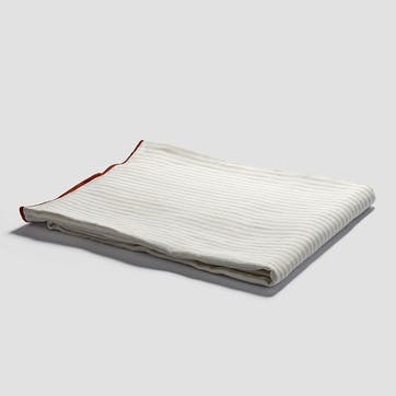 Linen Tablecloth 150 x 250cm, Oatmeal Stripe