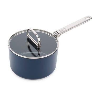 Space Folding Saucepan & Lid, 19cm, Midnight Blue