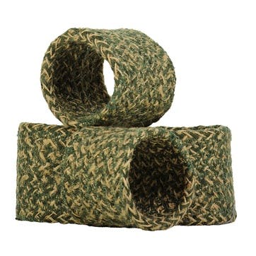 Jute Set of 4 Napkin Rings H5 x D5cm, Olive