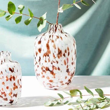 Speckled Vase, H25cm, Brown