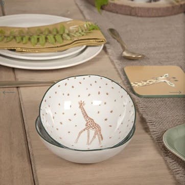 Giraffe Stoneware Nibble Bowl , Cream