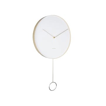 Pendulum Wall Clock D34cm, White