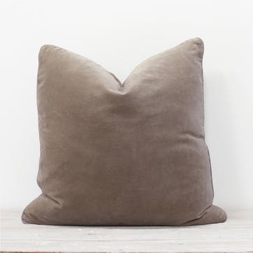 Unari Velvet Cushion 50 x 50cm, Taupe