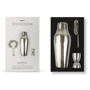 Multitool French Cocktail Shaker Gift Set, Stainless Steel