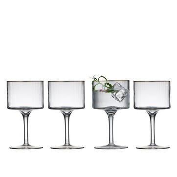 Palermo Set of 4 Gin & Tonic Glasses 320ml, Gold