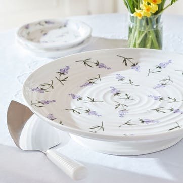 Lavendula Footed Cake Plate D32cm, Multi