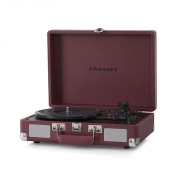 Cruiser Deluxe Plus Portable Turntable, Burgundy