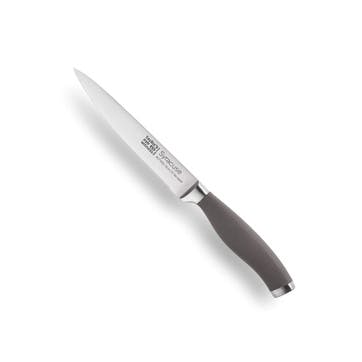 Syracuse Soft Grip Serrated Utility Knife 13cm, Grey