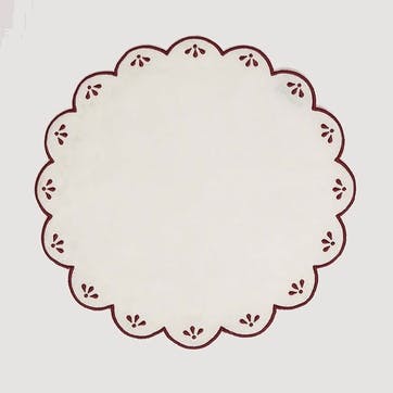 Poppy Set of 4 Placemats, D40cm, Burgandy