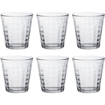 Prisme Set of 6 Tumblers, 275ml, Clear