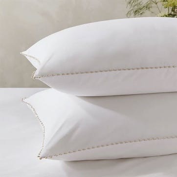 Avignon Standard Pillowcase, White/Natural
