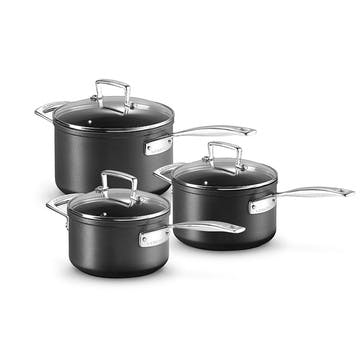 Toughened Non-Stick 3 Piece Saucepan Set