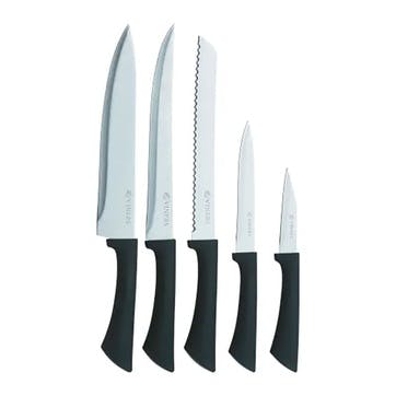 Everyday 6 Piece Knife Block , Black