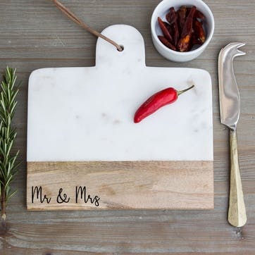 "Mr and Mrs" Engraved Marble Cheese Board