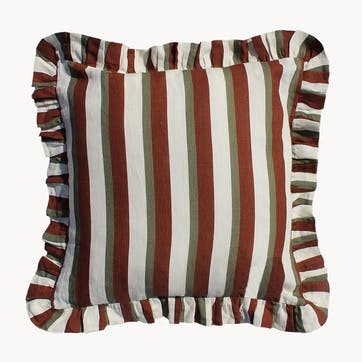 Stripe Cushion Cover, 60 x 60cm, Cinnamon & Olive