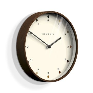 Mr Clarke Wall Clock, Dia. 40cm, Dark Plywood