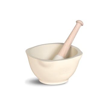 Ceramic Pestle & Mortar, Cream