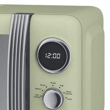 Retro 800W Digital Microwave, Green