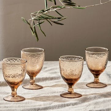 Yala Set of 4 Wine Glasses 190ml, Dusty Terracotta