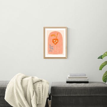 Emmy Lupin Studio Aperol Print A3, Oak Frame