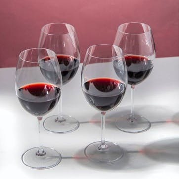 Julie Set of 4 Bordeaux Wine Glasses 610ml, Clear