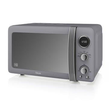 Retro 800W Digital Microwave, Grey