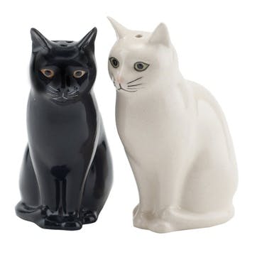 Daisy & Lucky Salt & Pepper Shakers H8.5cm Black/White