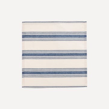 Sea Stripe Hand Made Set of 2 Napkins 45 x 45 cm, Blue / White