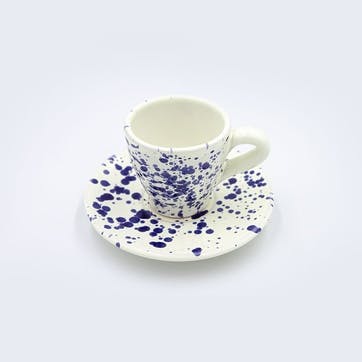 Splatter Espresso Cup & Saucer D6.5cm, Blueberry